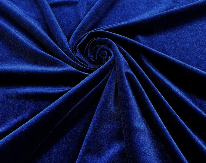 Royal Blue Stretch Velvet Fabric 58" Wide| Apparel Costumes, Sold By The Yard