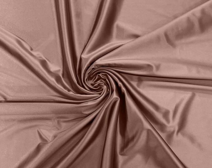 Rose Pink Heavy Shiny Satin Stretch Spandex Fabric/58 Inches Wide/Prom/Wedding/Cosplays.