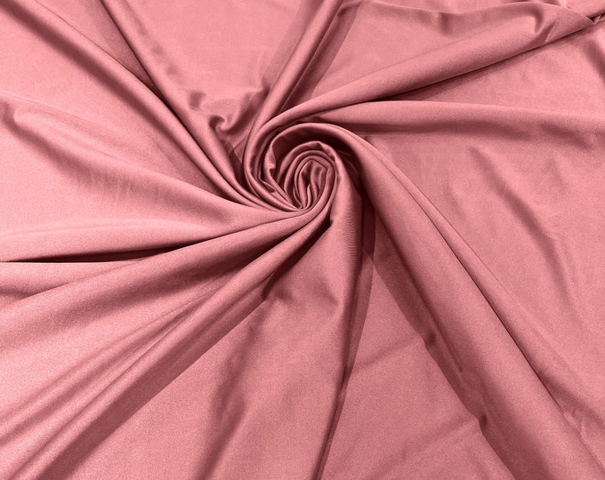 Dusty Rose Shiny Milliskin Nylon Spandex Fabric 4 Way Stretch 58" Wide Sold by The Yard