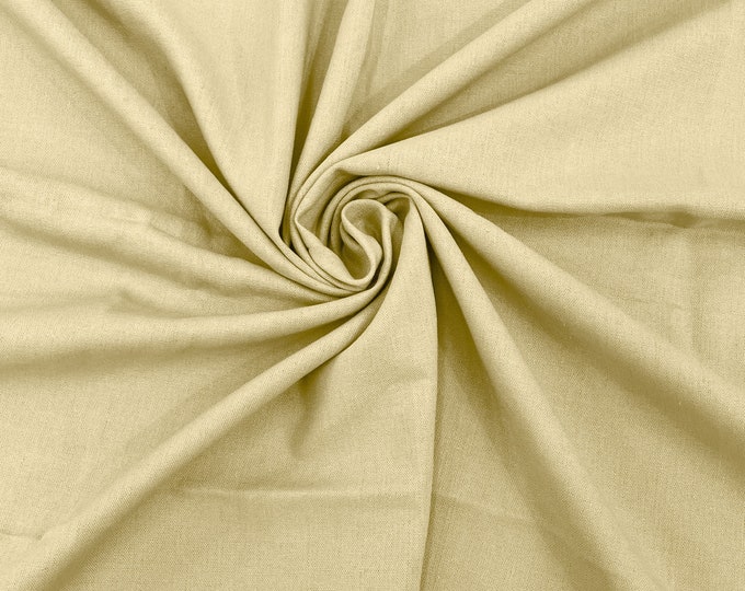 Banana Yellow Medium Weight Natural Linen Fabric/50 " Wide/Clothing