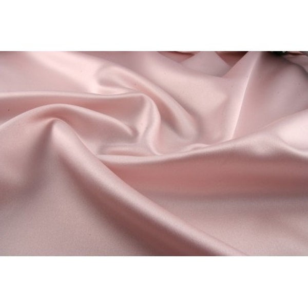 Light Pink Matte Satin (Peau de Soie) Duchess Fabric Bridesmaid Dress 58"-60" Wide Sold By The Yard.