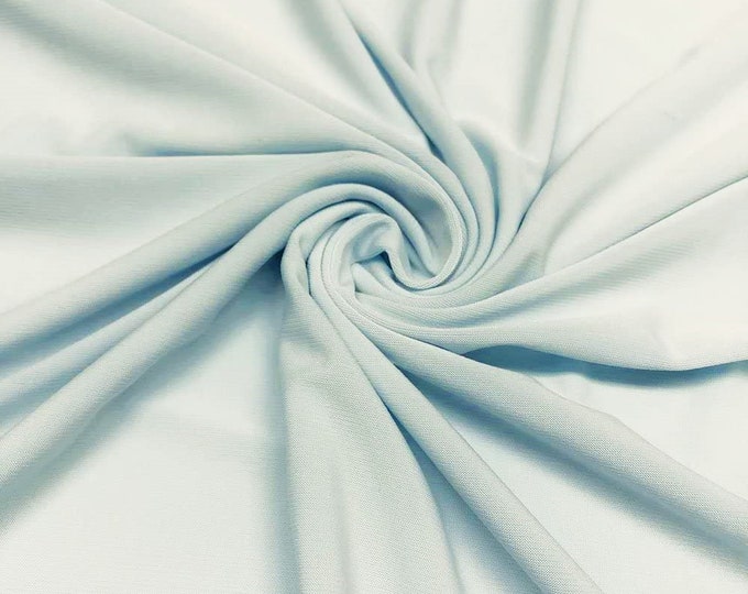 Powder Blue 58" Wide ITY Fabric Polyester Knit Jersey 2 Way  Stretch Spandex Sold By The Yard.