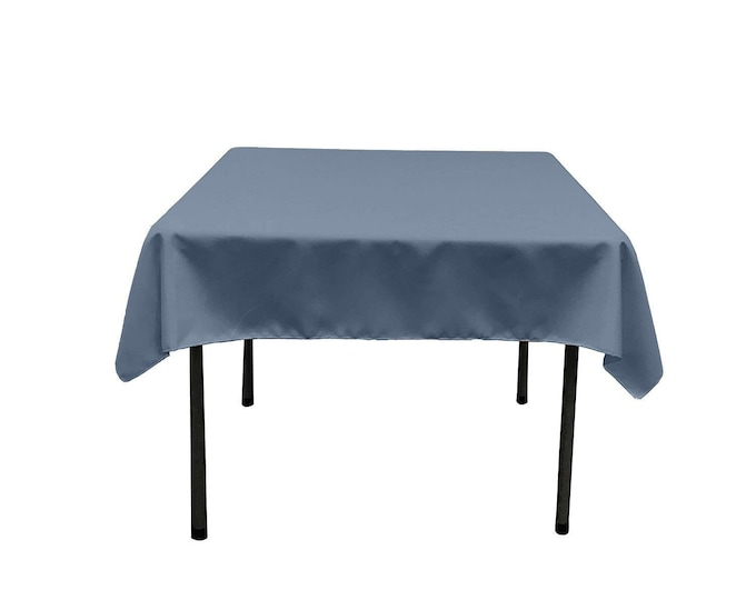 Coppen Blue Square Polyester Poplin Table Overlay - Diamond. Choose Size Below