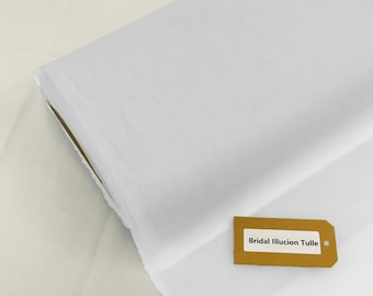 Off White - Bridal Illusion Tulle 108"Wide Polyester Premium Tulle Fabric Bolt.