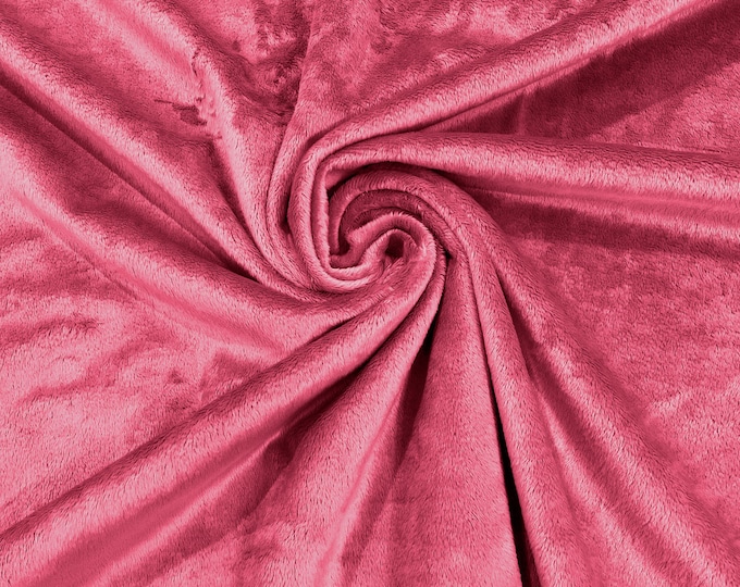 Hot Pink Solid Smooth Minky Fabric for Quilting, Blankets, Baby & Pet Accessories, Pillows, Throws, Clothes, Stuffed Toys, Costume.
