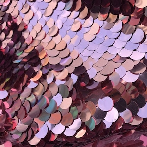 Fish Scale Paillette 18mm Mermaid Round Sequin Pearl Fabric By The Yard Matt Silver