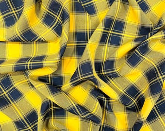 Yellow & Black Plaid Polyester Poplin 58" Wide.