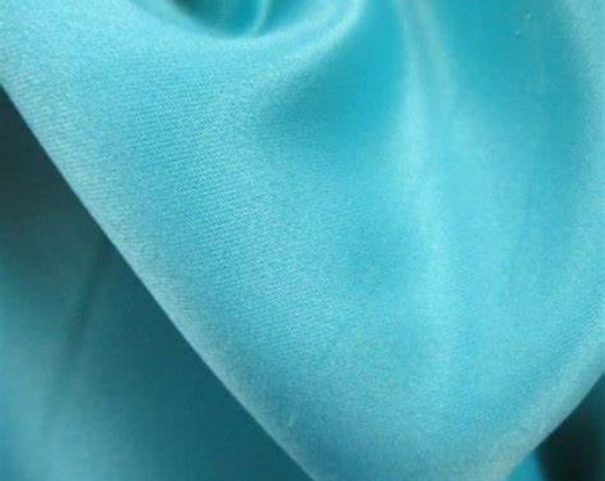 Aqua Matte Satin (Peau de Soie) Duchess Fabric Bridesmaid Dress 58"-60" Wide Sold By The Yard.