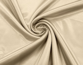 Tela de satén crepé color arena de 58" de ancho / Para novias / Fiestas de graduación / Camisones / Bodas.