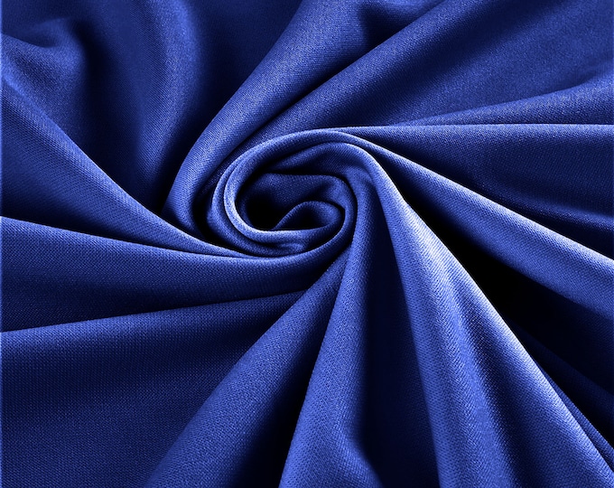 Royal Blue Stretch Crepe Scuba Techno Knit Polyester Spandex Fabric for Bows, Top Knots, Head Wraps, Clothes, Costumes, Crafts