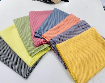 Gingham 1/8” Squares, Polyester Checkered Fabric 58” Wide.