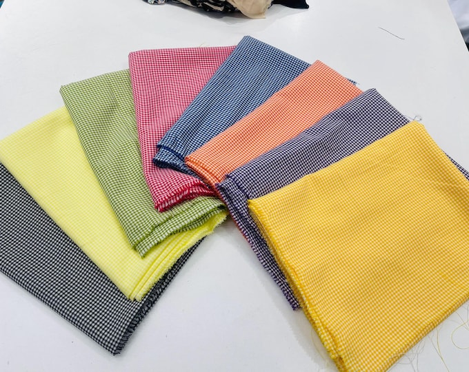 Gingham 1/8” Squares, Polyester Checkered Fabric 58” Wide.
