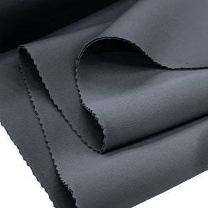 Charcoal Neoprene Scuba Super Techno Fabric-2mm Thick-Solid Colors Collection-Sold by the Yard.
