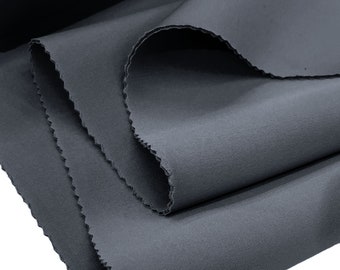 Charcoal Neoprene Scuba Super Techno Fabric-2mm Thick-Solid Colors Collection-Sold by the Yard.
