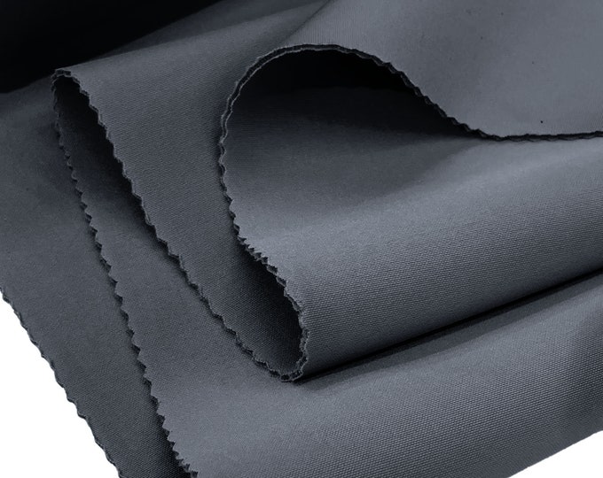 Charcoal Neoprene Scuba Super Techno Fabric-2mm Thick-Solid Colors Collection-Sold by the Yard.