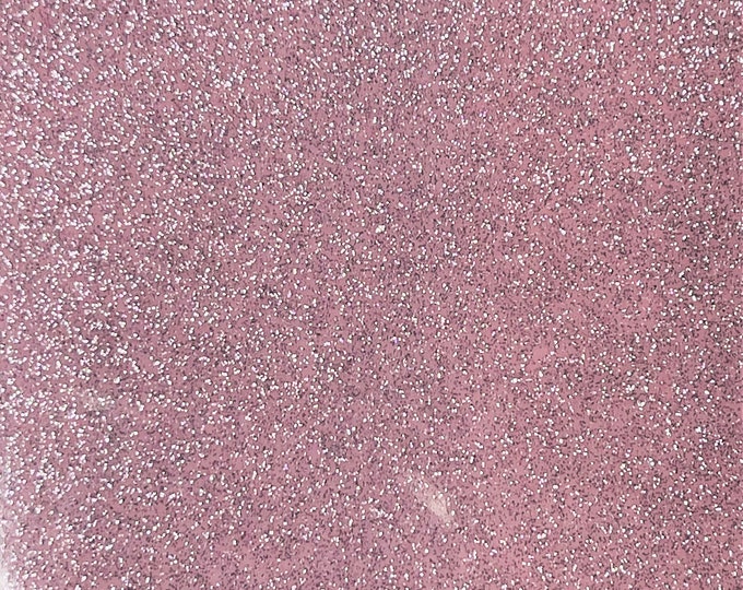 Blush Pink 53/54" Wide Shiny Sparkle Glitter Vinyl, Faux Leather PVC-Upholstery Craft Fabric Sold by The Yard.