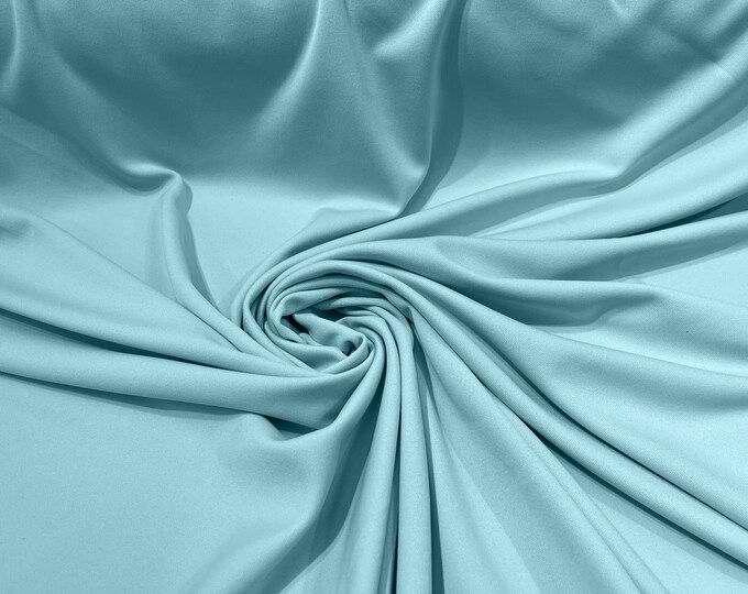 Aqua 59/60" Wide 100% Polyester Wrinkle Free Stretch Double Knit Scuba Fabric/cosplay/costumes.