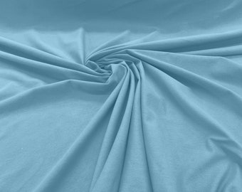Baby Blue 58/60" Wide  Cotton Jersey Spandex Knit Blend 95% Cotton 5 percent Spandex/Stretch Fabric/Costume