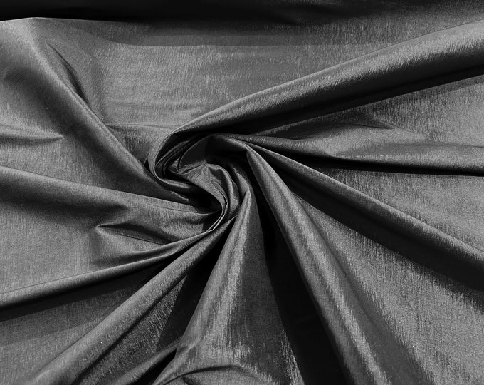 Charcoal 58" Wide Medium Weight Stretch Two Tone Taffeta Fabric, Stretch Fabric For Bridal Dress Clothing Custom Wedding Gown, New Colors