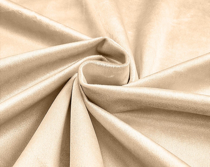 Champagne 58"/60Inches Wide Royal Velvet Upholstery Fabric. Sold By The Yard.