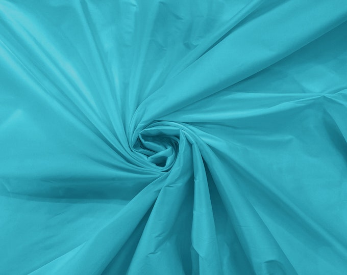 Aqua Blue 100% Polyester Imitation Silk Taffeta Fabric 55" Wide/Costume/Dress/Cosplay/Wedding.