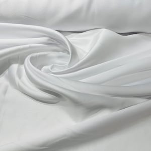 White 58&quot; Poly Mikado Taffeta Fabric, Classic, Sold By The Yard.