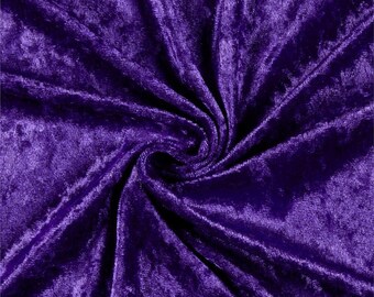 Purple 59/60" Wide Crushed Stretch Panne Velvet Velour Fabric Sold By The Yard.