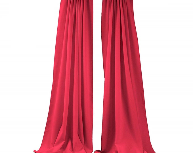 Fuchsia 2 Panels Backdrop Drape, All Sizes Available in Polyester Poplin, Party Supplies Curtains.