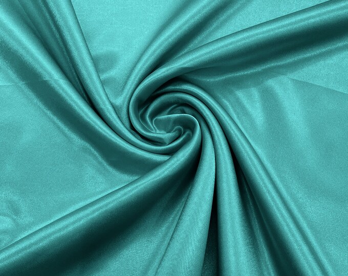 Dark Aqua Crepe Back Satin Bridal Fabric Draper/Prom/Wedding/58" Inches Wide Japan Quality.