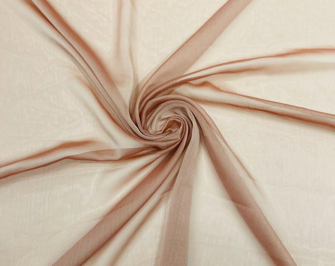 Chiffon Two Tone Sheer Fabric, by The Yard - Blush