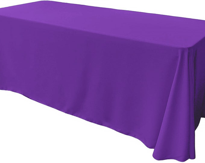 Light Purple - Rectangular Polyester Poplin Tablecloth Floor Length / Party supply