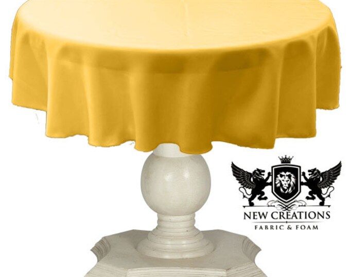 Pride Yellow Tablecloth Solid Dull Bridal Satin Overlay for Small Coffee Table Seamless.