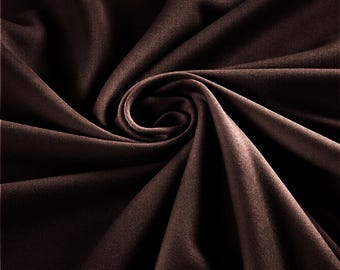 Brown  Polyester Stretch Scuba Knit Fabric| Wrinkle Free| 58" Wide| Apparel| Dresses.