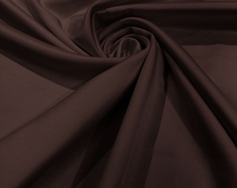 Dark Brown - Matte L'Amour Satin (Peau de Soie) Duchess Fabric Bridesmaid Dress 58"-60" Wide/Costume/wedding.