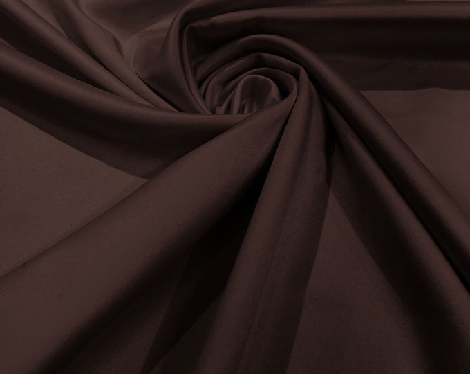 Dark Brown - Matte L'Amour Satin (Peau de Soie) Duchess Fabric Bridesmaid Dress 58"-60" Wide/Costume/wedding.