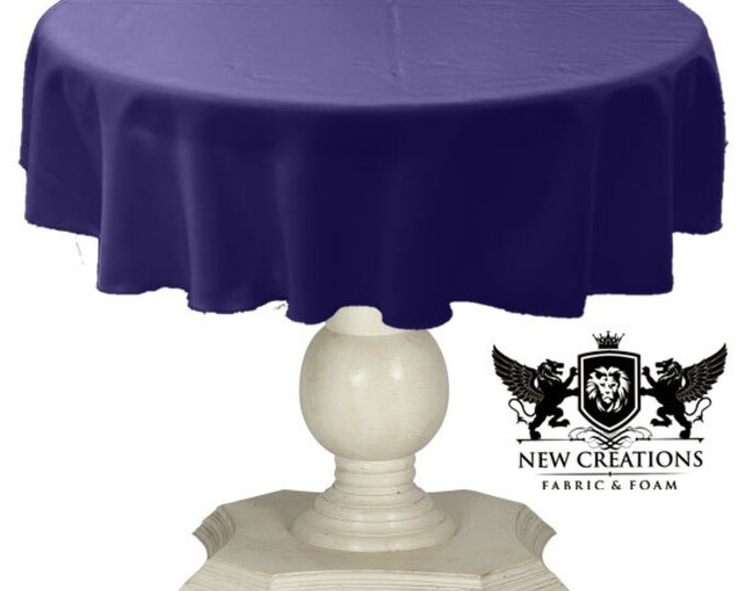 Purple Tablecloth Solid Dull Bridal Satin Overlay for Small Coffee Table Seamless.