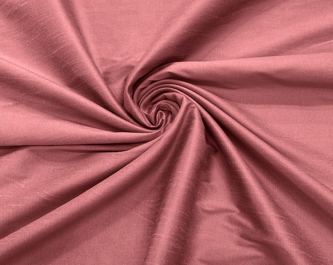 Dusty Rose Polyester Dupioni Faux Silk Fabric/ 55” Wide/Wedding Fabric/Home Decor.
