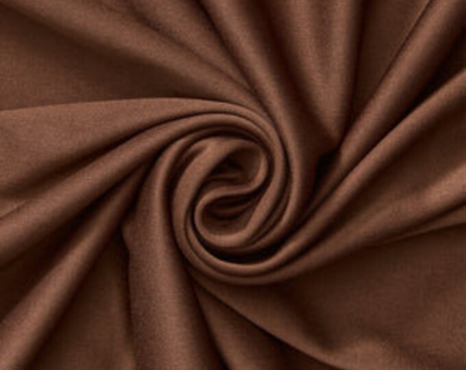 Brown Polyester Knit Interlock Mechanical Stretch Fabric 58"/60"/Draping Tent Fabric. Sold By The Yard.