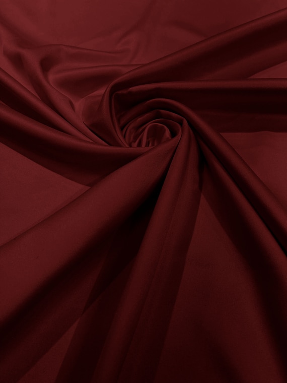 Dark Red Matte L'amour Satin (peau De Soie) Duchess Fabric