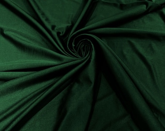 Hunter Green Shiny Milliskin Nylon Spandex Fabric 4 Way Stretch 58" Wide Sold by The Yard
