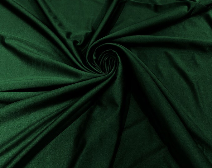 Hunter Green Shiny Milliskin Nylon Spandex Fabric 4 Way Stretch 58" Wide Sold by The Yard