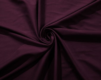 Dark Eggplant Stretch Ponte De Roma 320 GSM Knit Poly Rayon Fabric by the Yard.