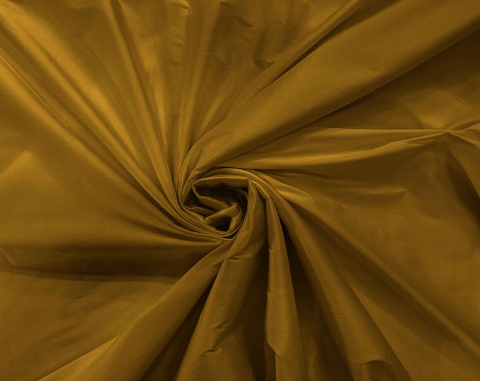 Dark Gold 100% Polyester Imitation Silk Taffeta Fabric 55" Wide/Costume/Dress/Cosplay/Wedding.