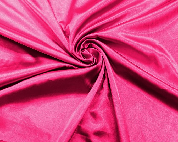 Hot Pink Light Weight Silky Stretch Charmeuse Satin Fabric/60" Wide/Cosplay.