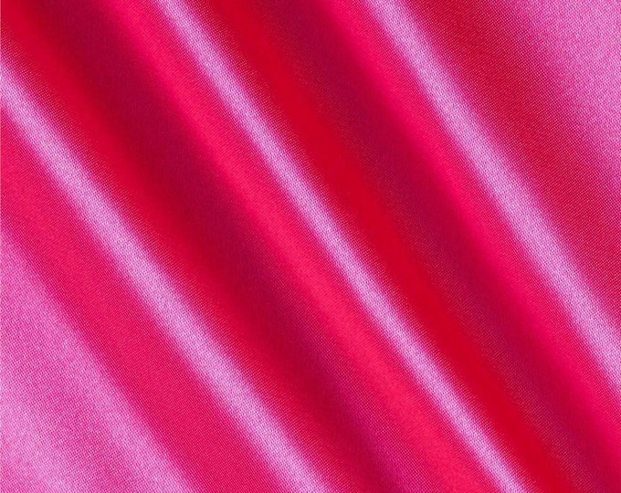 Fuchsia Heavy Shiny Bridal Satin Fabric for Wedding Dress, 60" inches wide sold by The Yard.