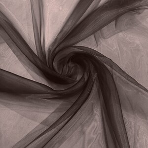 Brown 58/60&quot; Wide 100% Polyester Soft Light Weight, Sheer, See Through Crystal Organza Fabric/Cosplay Costumes, Skirts.