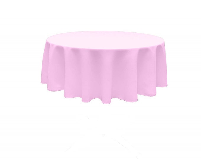 Light Pink - Solid Round Polyester Poplin Tablecloth Seamless.