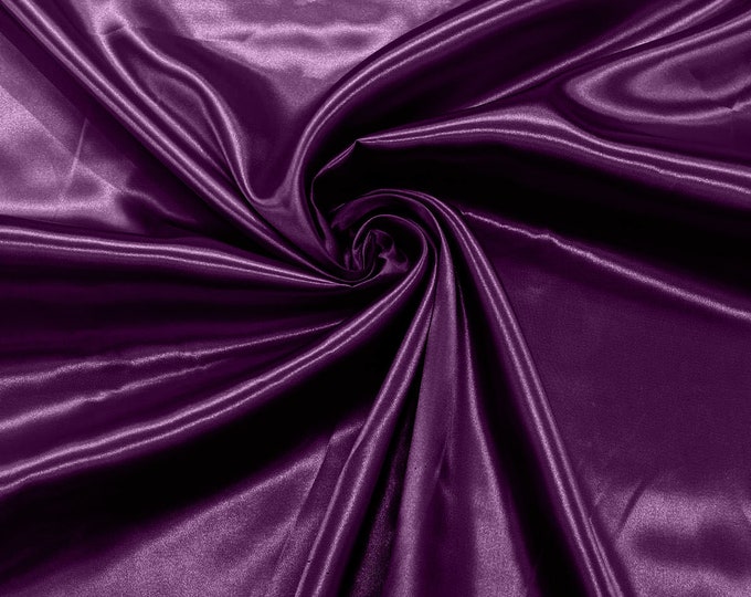 Light Plum - Shiny Charmeuse Satin Fabric for Wedding Dress/Crafts Costumes/58” Wide /Silky Satin