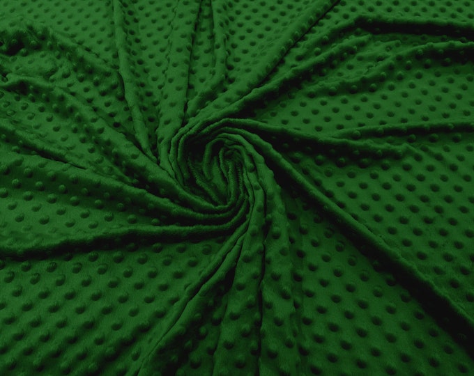 Mint Green Polka Dot Minky Fabric By The Yard | Super Soft Minkee Fabric | 58’’ Wide | 2 Way Stretch Polka Dot Minky Fabric.