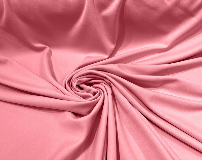 Coral 59/60" Wide 100% Polyester Wrinkle Free Stretch Double Knit Scuba Fabric/cosplay/costumes.